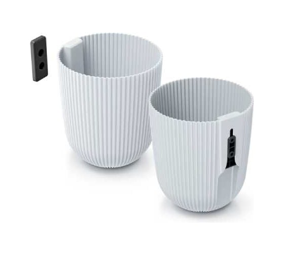 Изображение товара Кашпо настенное пластик Scheurich Milly Wall d14.6 см, h17.6 см, 2.1л св. серый 073410