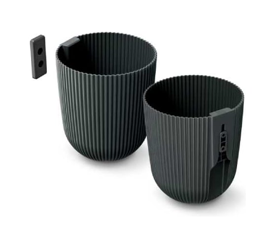 Изображение товара Кашпо настенное пластик Scheurich Milly Wall d14.6 см, h17.6 см, 2.1л серый 073411