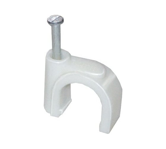 Изображение товара Скоба IEK 4 мм, круглая, пластиковая, 100 шт. USK11-04-100