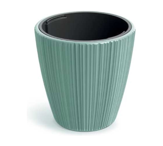 Изображение товара Кашпо пластик с вкладышем ФлораПласт ORO d35см h35см 15/25л мята 073084