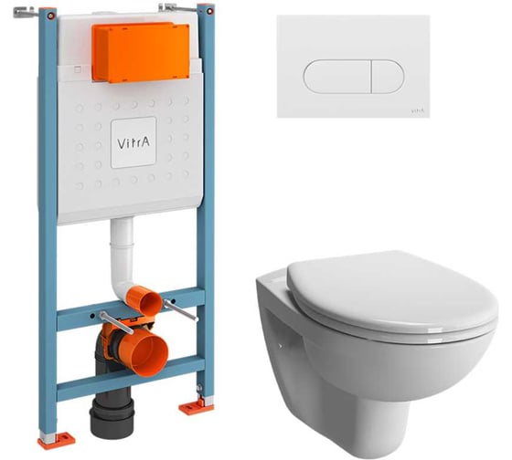 Изображение товара Комплект с крышкой Vitra Normus L-box термопласт, панель смыва белая 9773B003-7207