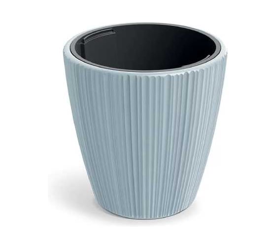 Изображение товара Кашпо пластик с вкладышем ФлораПласт ORO d39см h40см 20/33л светло-серый 0 73090