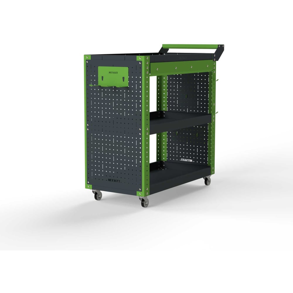 Изображение товара Тележка инструментальная Металекс Тип 2А 800x350x800 3 полки серо-зеленая