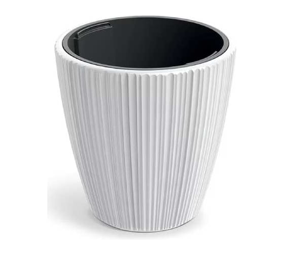 Изображение товара Кашпо пластик с вкладышем ФлораПласт ORO d47см h50см 31/60л белый 073101