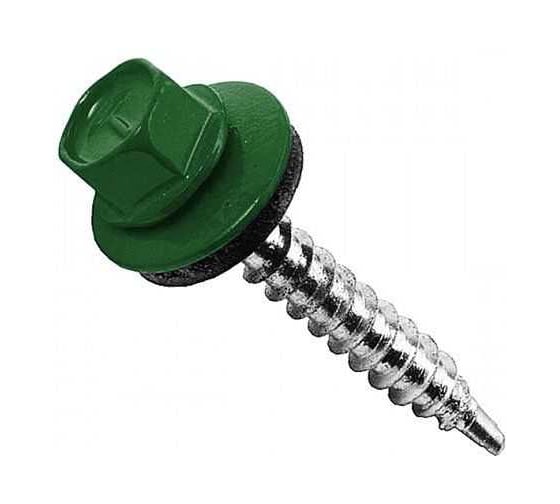 Изображение товара Саморез кровельный ООО Иж-Тандем 4,8x35мм, (RAL 6002 зеленая листва), с шестигранной головкой, крашеный, 250 шт 134770