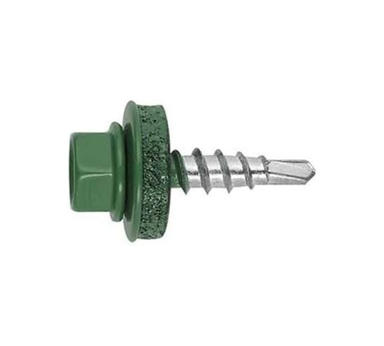 Изображение товара Саморез кровельный ООО Иж-Тандем 4,8x35мм, (RAL 6005 зелёный мох), с шестигранной головкой, крашеный, 250 шт 134773
