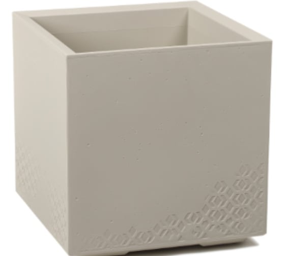 Изображение товара Кашпо Scheurich квадрат на колесах с дренаж слив системой KARO beton ECO 40*40; h39,4см 36л хлопок 0 73146