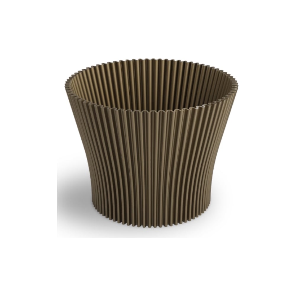 Изображение товара Кашпо ФлораПласт Lotos d15см золото пластиковое для растений