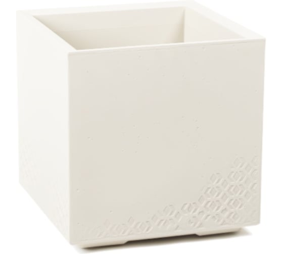 Изображение товара Кашпо Scheurich квадрат на колесах с дренаж слив системой KARO beton ECO 30*30; h30см 13л крем 0 73143