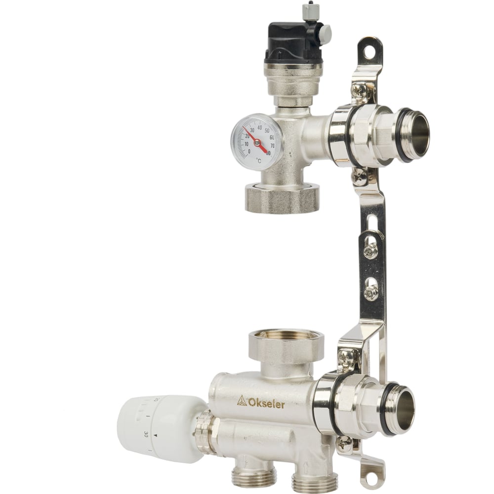 Изображение товара Блок насосно-смесительный Okseler с термостатом и выносным датчиком 20-90°C 130-180 мм