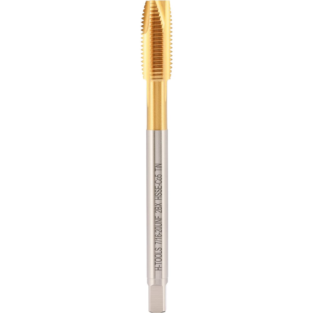 Изображение товара Метчик машинный H-Tools UNF 7/16 -20 DIN376 HSSE-TiN B/4-5P L-100мм a=6.2 77520ETHT