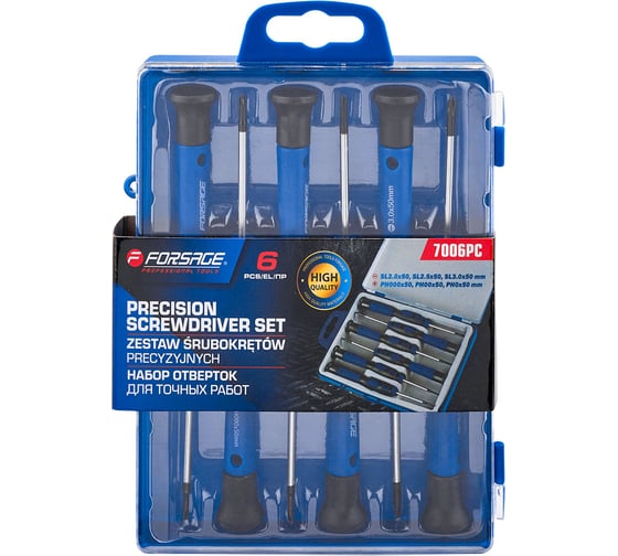 Изображение товара Отвертки для точных работ Forsage набор 6 предметов F-7006PC(65966)
