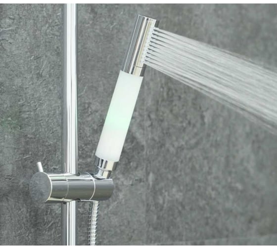 Изображение товара Лейка для душа OLIVE'S светодиодная, трубчатая, зеркальный хром D171LED