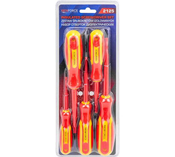 Изображение товара Отвертки диэлектрические YATAFORCE набор 5 предметов YF-2125(66037)