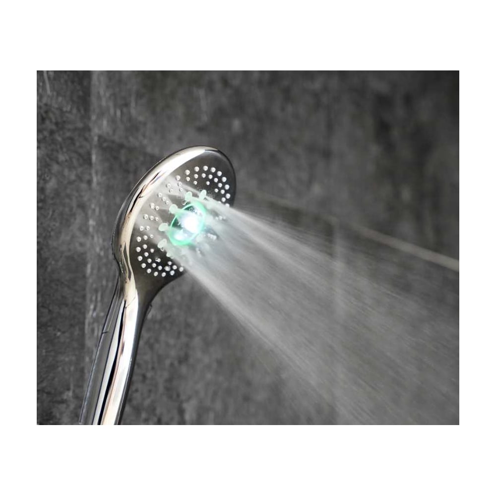 Изображение товара Лейка для душа OLIVE'S светодиодная, круглая с дисплеем, зеркальный хром D170LED