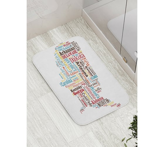 Изображение товара Коврик противоскользящий JoyArty "Карта Штаты США" для ванной, сауны, бассейна, bath_8530