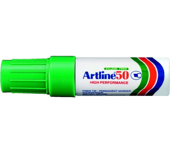 Изображение товара Промышленный маркер Artline 50 со скошенным наконечником 3.0-6.0 мм, перезаправляемый, зеленый EK50-931