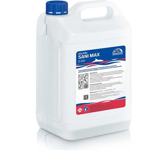 Изображение товара Средство для мытья и дезинфекции сантехники и туалетов DOLPHIN Sani Max 5л 9118