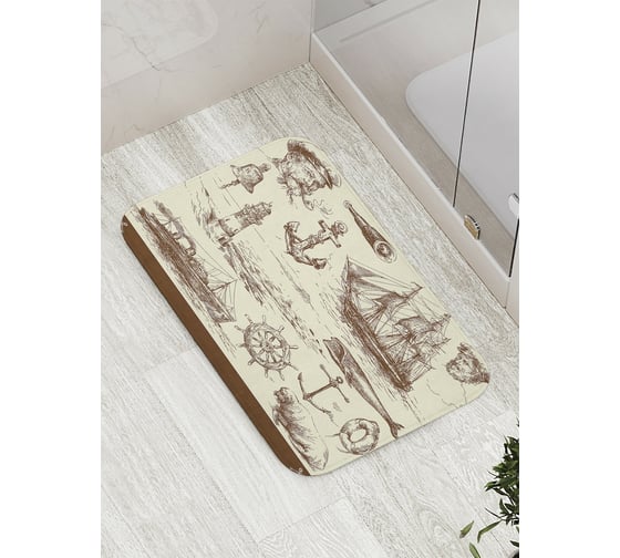 Изображение товара Коврик противоскользящий JoyArty "Капитанские истории" для ванной, сауны, бассейна, bath_9001
