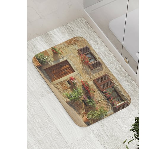 Изображение товара Коврик противоскользящий JoyArty "Цветы на стене" для ванной, сауны, бассейна, bath_9202