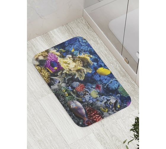 Изображение товара Коврик противоскользящий JoyArty "Тайны морского дна" для ванной, сауны, бассейна, bath_9223