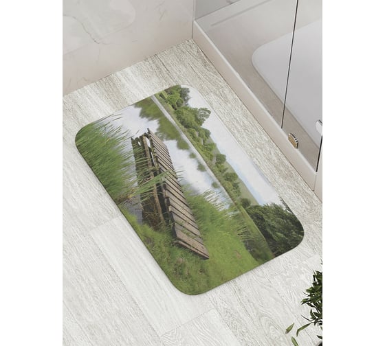 Изображение товара Коврик противоскользящий JoyArty "Озерный мостик" для ванной, сауны, бассейна, bath_9156