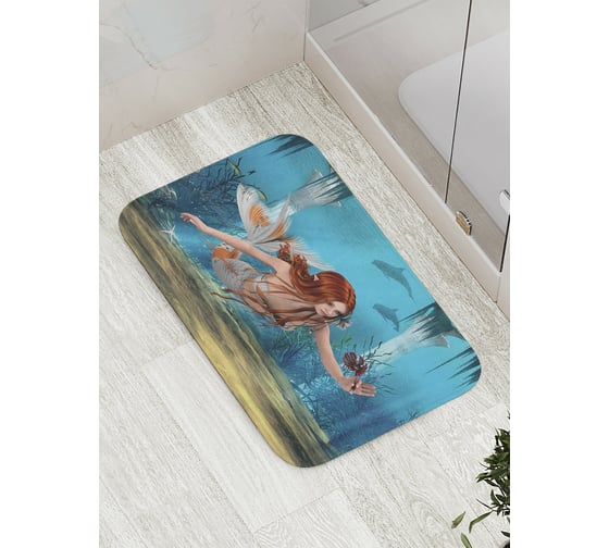 Изображение товара Коврик противоскользящий JoyArty "Поиски русалки" для ванной, сауны, бассейна, bath_9098