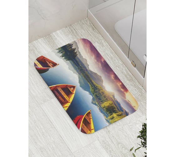 Изображение товара Коврик противоскользящий JoyArty "Три лодки" для ванной, сауны, бассейна, bath_9308