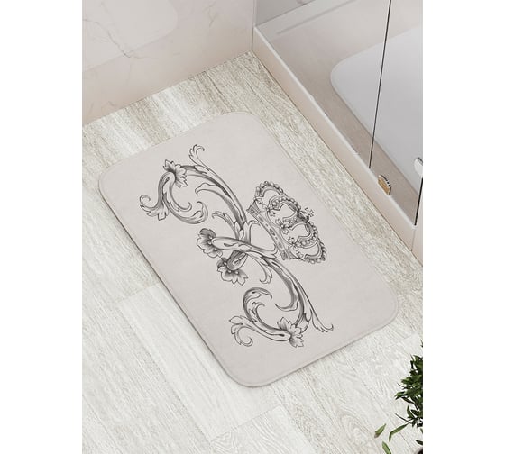 Изображение товара Коврик противоскользящий JoyArty "Цветочная корона" для ванной, сауны, бассейна, bath_9476