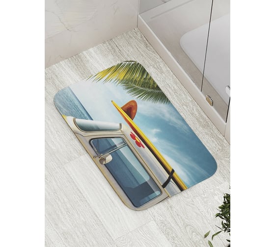 Изображение товара Коврик противоскользящий JoyArty "Доезжаем к пляжу" для ванной, сауны, бассейна, bath_9691