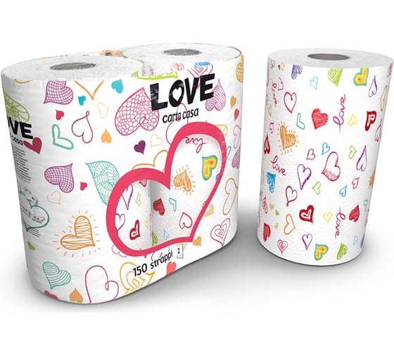 Изображение товара Бумажные полотенца World Cart Love, Kartika Collection, 2 слоя, 2 рулона/75 листов KGLOV-KT-01