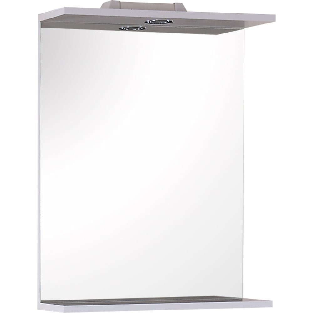 Изображение товара Зеркало Onika ОМЕГА 52 белое с подсветкой и полкой, современный дизайн