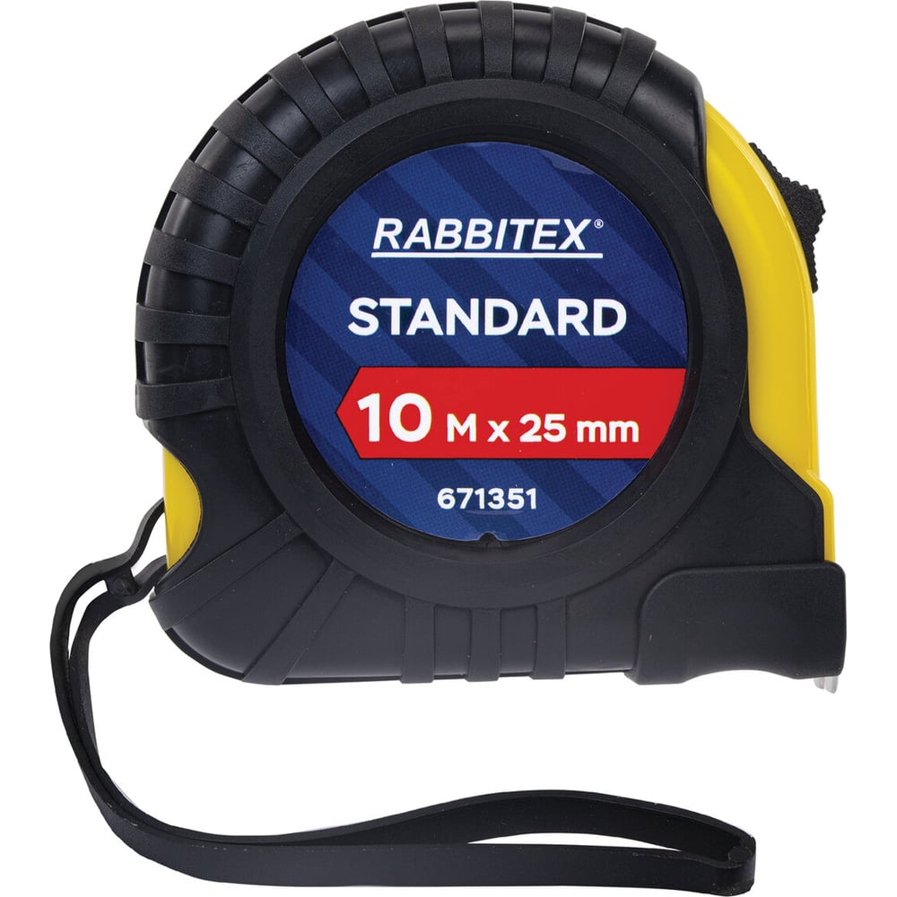 Изображение товара Рулетка измерительная RABBITEX 10мх25мм стандарт с магнитным зацепом и клипсой