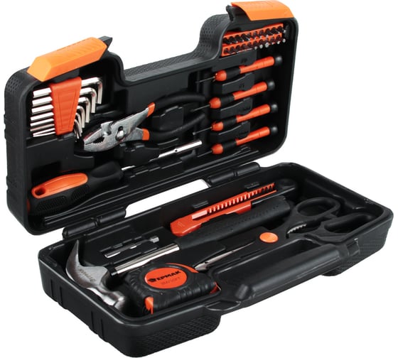 Изображение товара Набор инструментов ЕРМАК 39 пр. "Домашний Мастер", в пластиковом кейсе 736-186