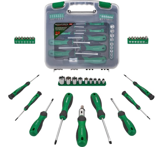 Изображение товара Отвертки в комплекте с битами Rockforce набор 32 предмета RF-7032(66006)