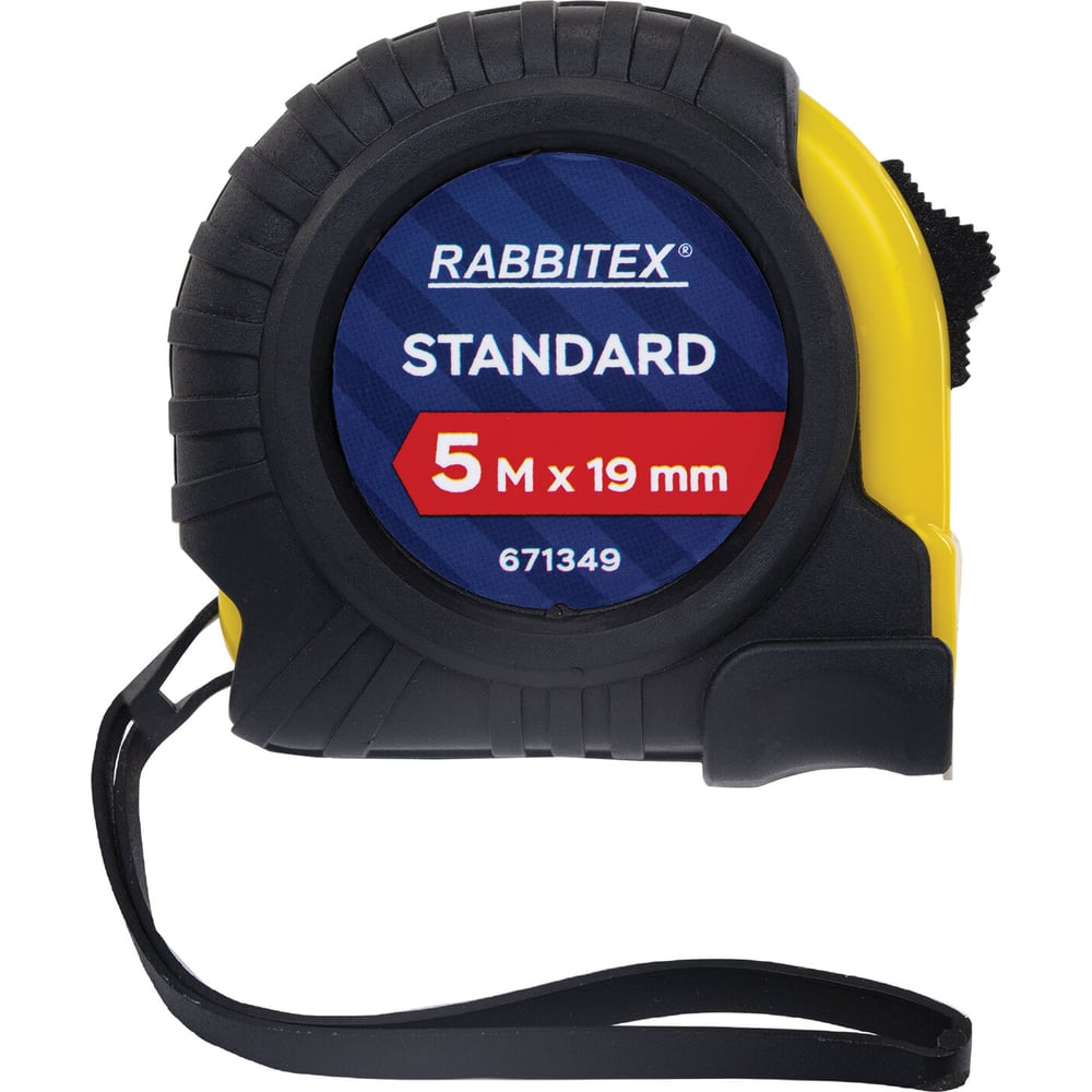 Изображение товара Рулетка измерительная RABBITEX 5,0мх19мм, Standard, обрезиненный корпус 671349