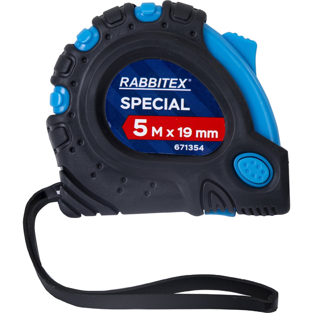 Рулетка измерительная RABBITEX 5,0мх19мм, Special, обрезиненный корпус, 3 механ. фиксации 671354