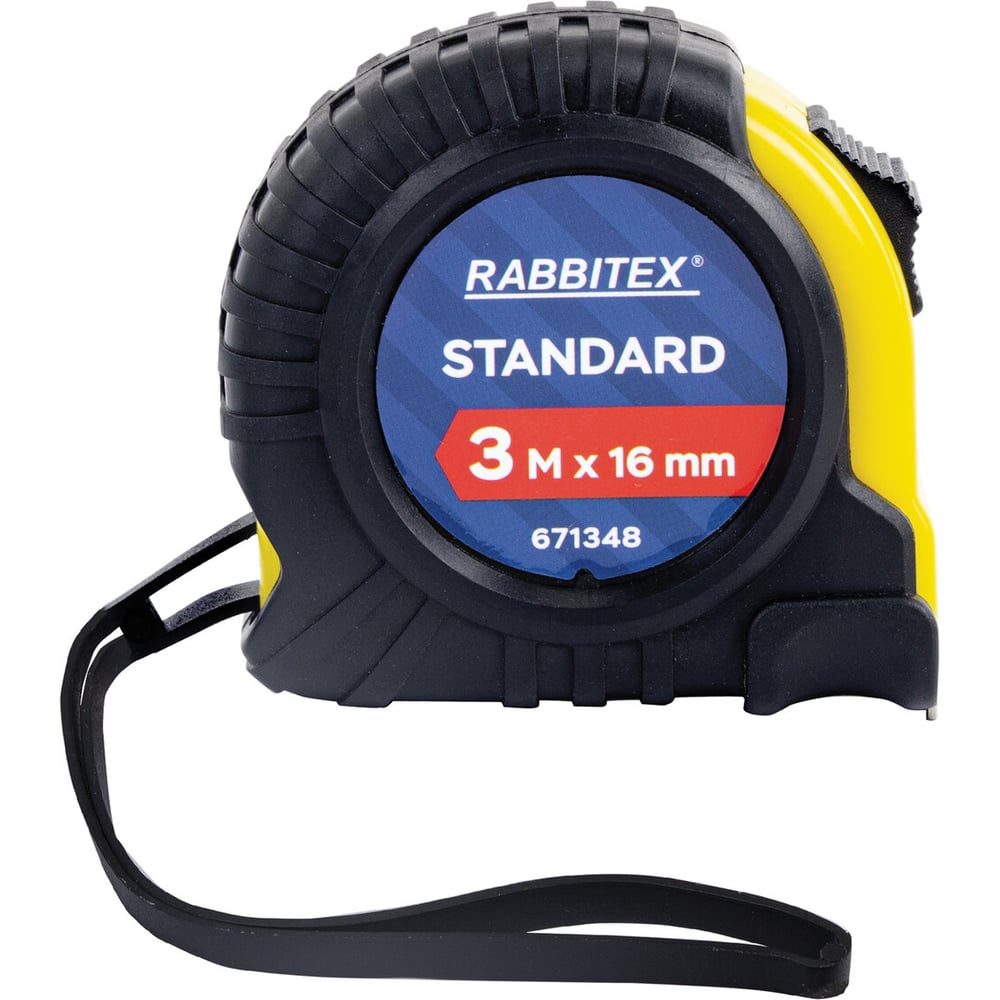 Изображение товара Рулетка измерительная RABBITEX 3,0мх16мм Standard обрезиненный корпус