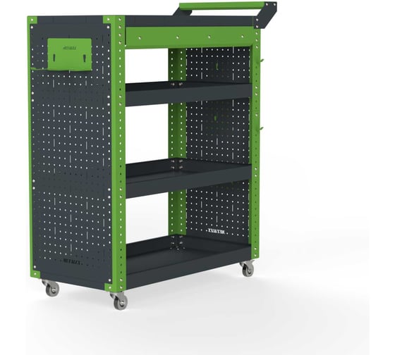 Изображение товара Тележка инструментальная ООО Металекс Metalex Тип 2А, 900x450x950, 4 полки, серо-зеленый, 118766