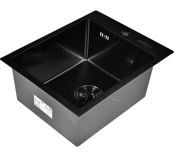 Изображение товара Кухонная мойка из нержавеющей стали WISENT с PVD покрытием/WW34050В WS34050B/WGER019B