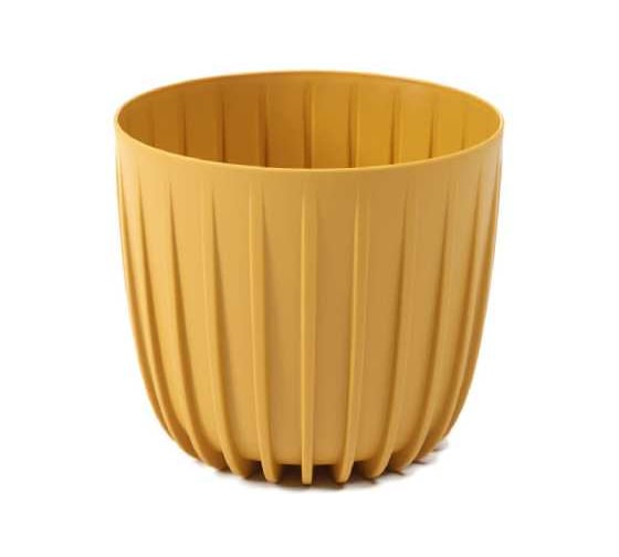 Изображение товара Кашпо SCHEURICH MIRA низкая d17.8, h15.6 см, 2.9л горчичный 072688