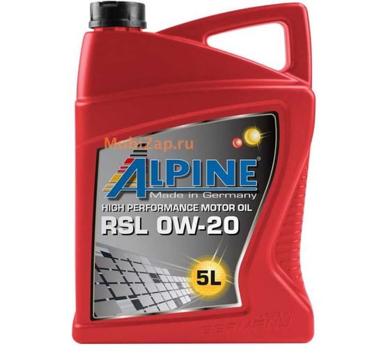 Изображение товара Масло моторное синтетическое Alpine RSL 0W-20 5L 100192
