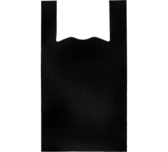 Изображение товара Пакет майка LAIMA 100 шт., 24+12x45, ПНД черный, 12 мкм, 700786