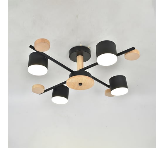 Изображение товара Люстра под лампу General Lighting Systems Венто GCHL-4GX53-M черная, дерево 662211