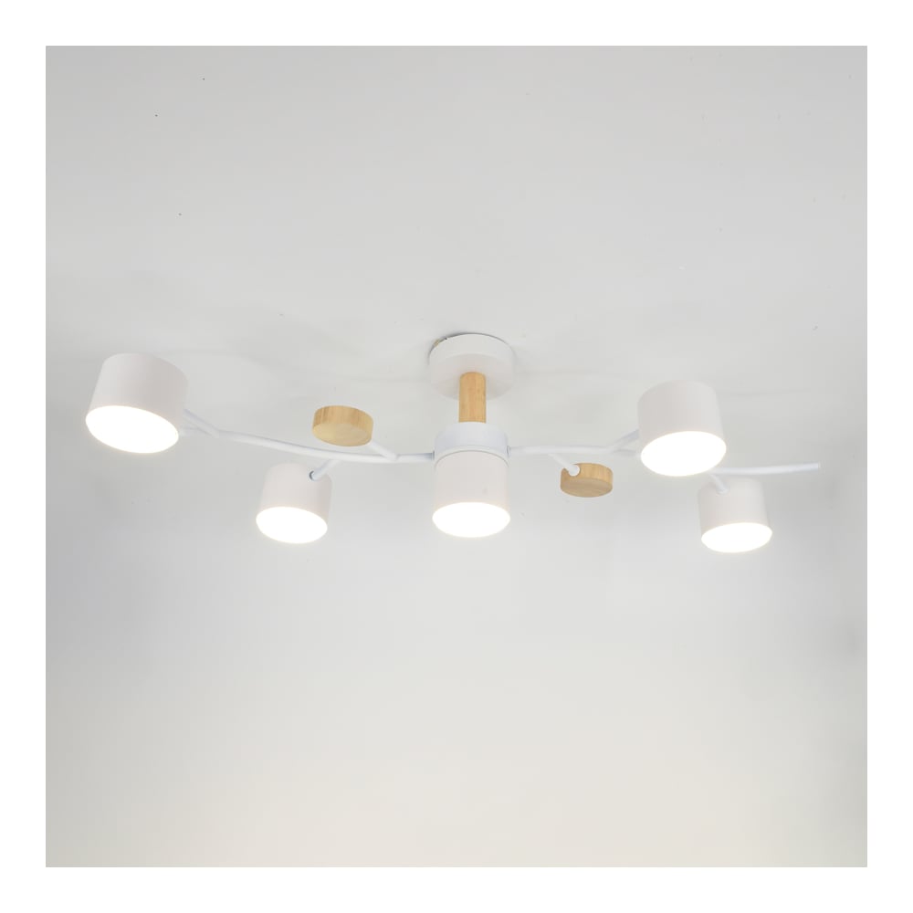 Изображение товара Люстра под лампу General Lighting Systems Венто GCHL-5GX53-M белая, дерево 662214