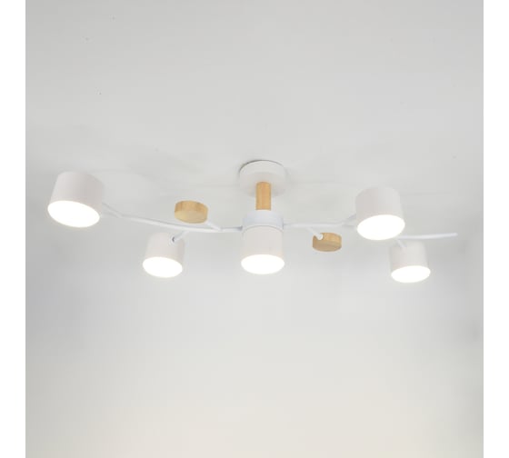 Изображение товара Люстра под лампу General Lighting Systems Венто GCHL-5GX53-M белая, дерево 662214