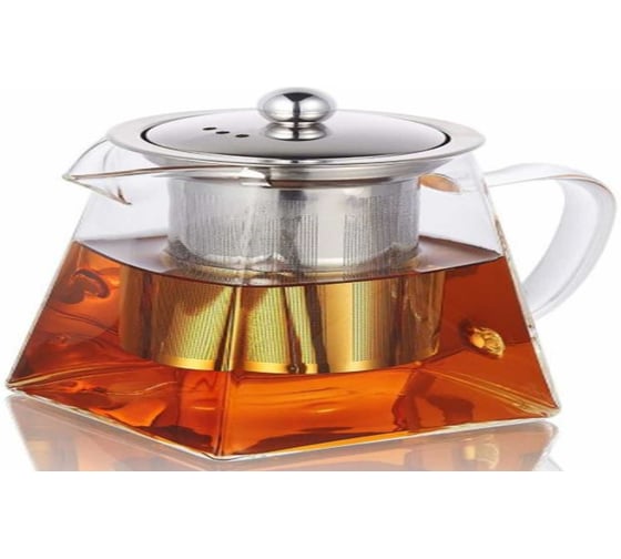 Изображение товара Чайник заварочный стеклянный EDENBERG с бамбуковой крышкой, 1100 мл EB-19028