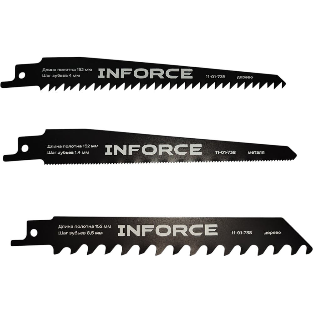 Изображение товара Набор полотен по дереву и металлу 152x8,5/4/1,4 мм, 3шт Inforce 11-01-738
