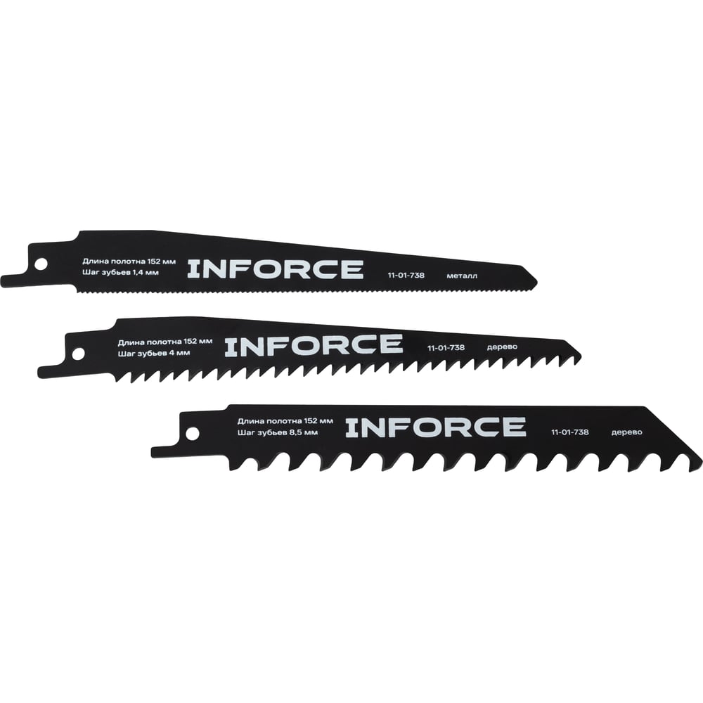Изображение товара Набор полотен по дереву и металлу 152x8,5/4/1,4 мм 3 шт Inforce 11-01-738