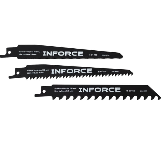 Изображение товара Набор полотен по дереву и металлу 152x8,5/4/1,4 мм, 3шт Inforce 11-01-738
